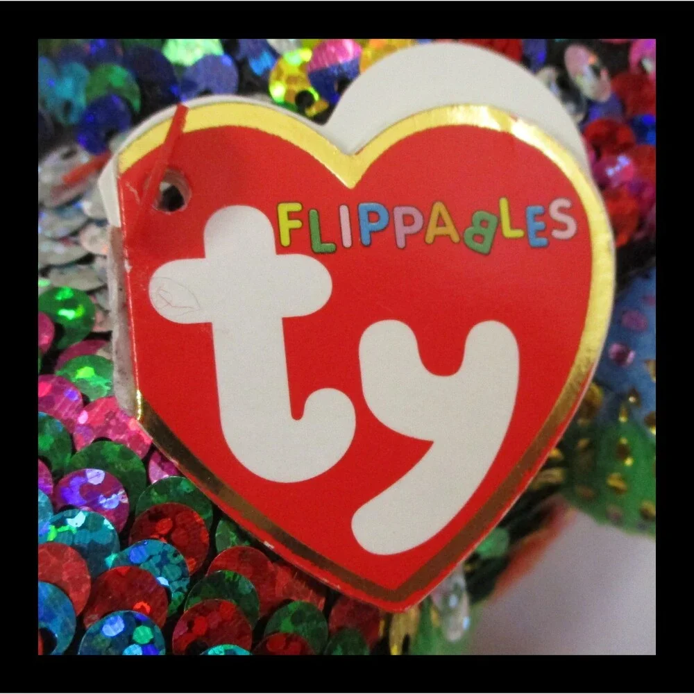 Ty Flippables Karma The Iguana Big Green Glitter Eyes NEW